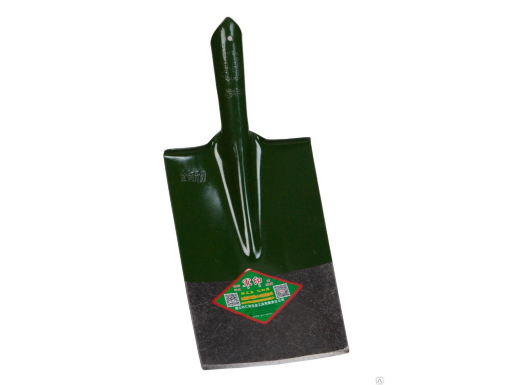 Лопата штыковая прямоугольная скребок (рельсовая сталь) БРОНЯ зеленая б/ч  *12