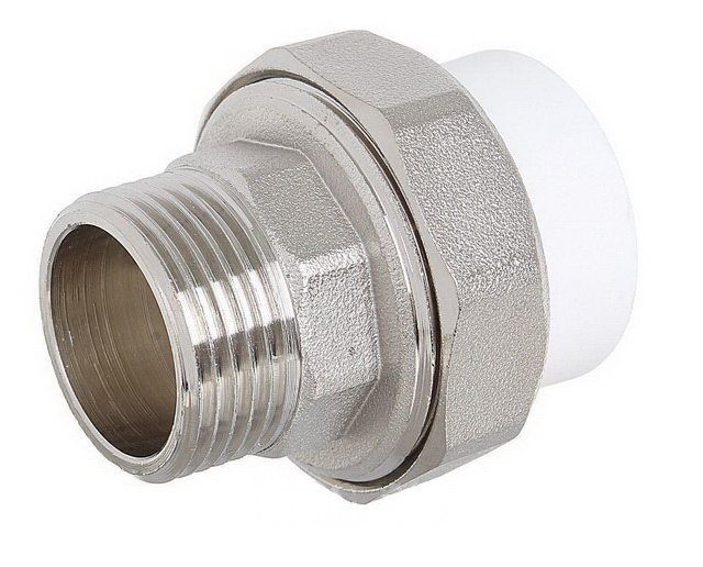 Муфта комбинированная разъемная (американка прямая) PP-R 25*3/4&quot, наруж.резьба, Aqualink, 03658 *10/120