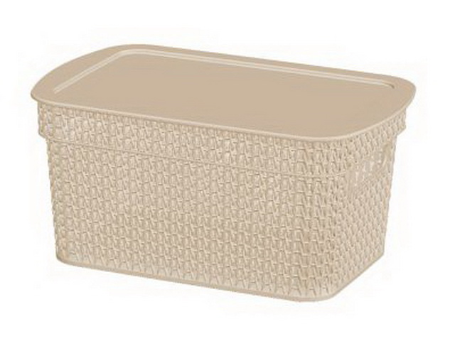 Корзина 5л "Ажур" прямоугольная с крышкой в ассортименте SV4113 *10