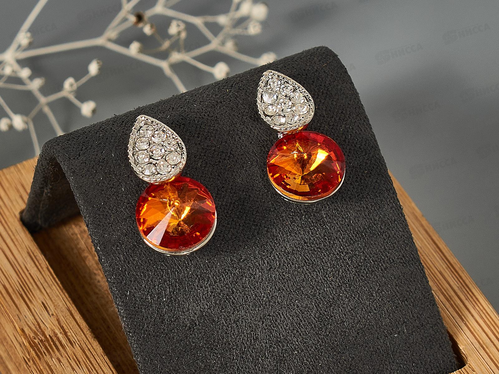 Серьги №041 стразы с камнем (А-394)   Ж