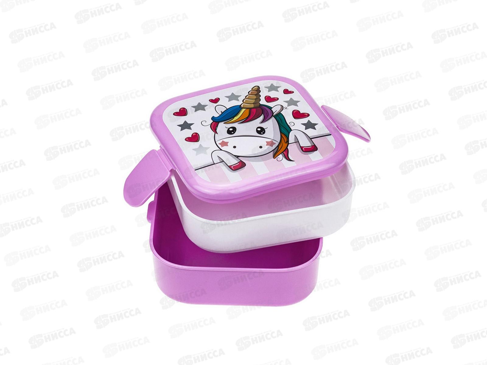 Контейнер для обеда 0,4+0,4л единорог М1232 *12
