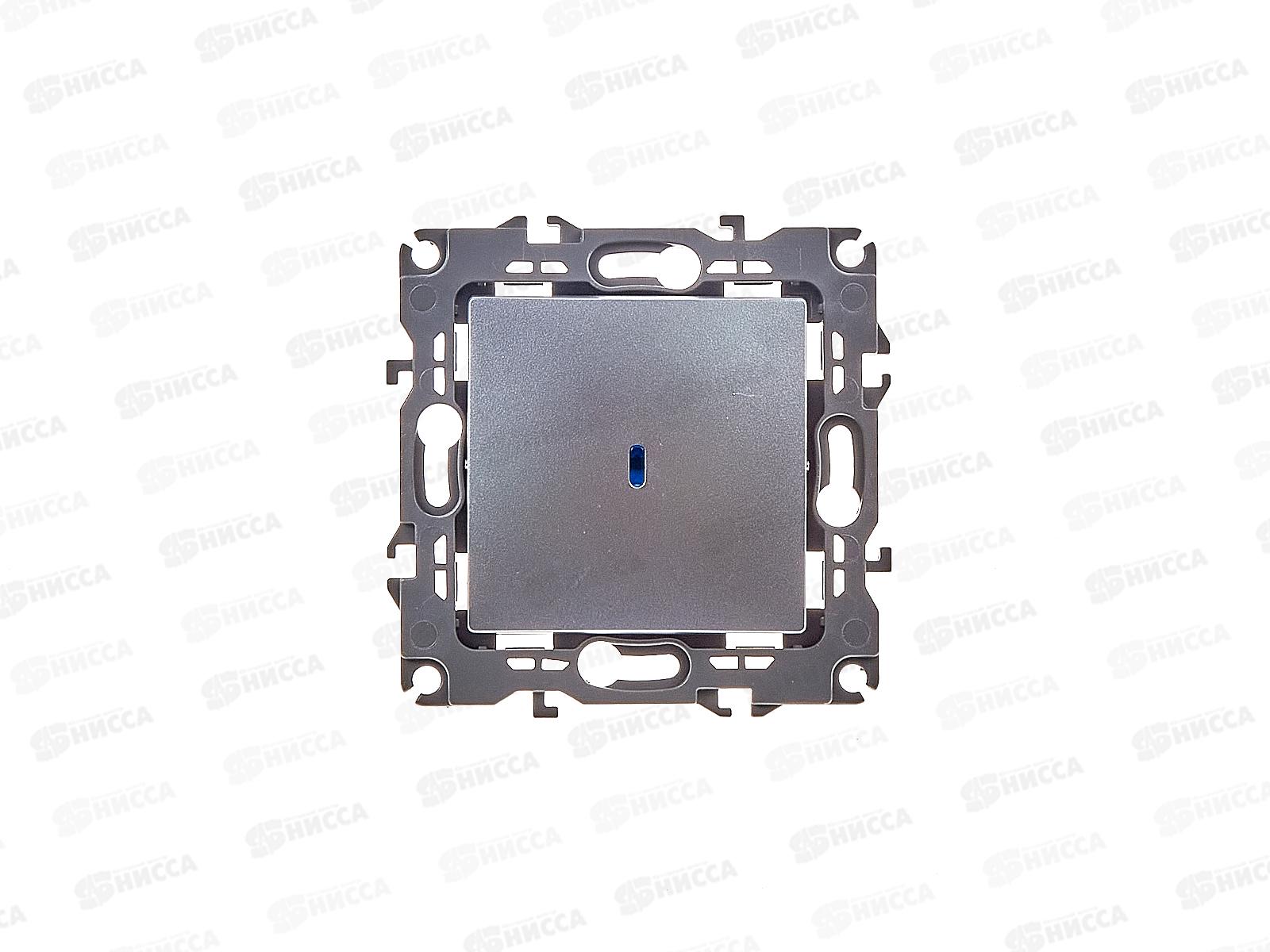 Выключатель  Эра12 скрытая установка, IP20, 10АХ-250В подсвесной, алюминий, 12-1102-03