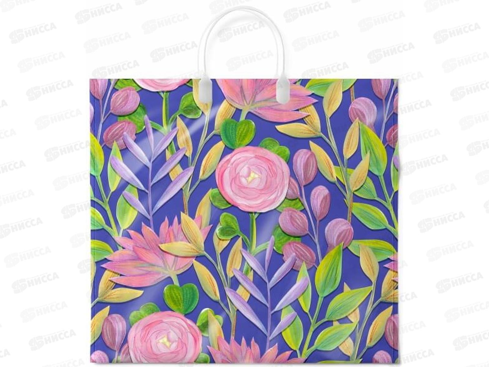 Пакет с пластиковой ручкой 37*34 Лепесток 80мкр *10/100