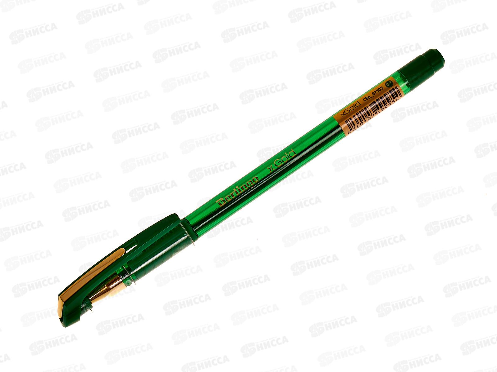Ручка шариковая BERLINGO хGold игла,зеленая ,СВр_07503*12