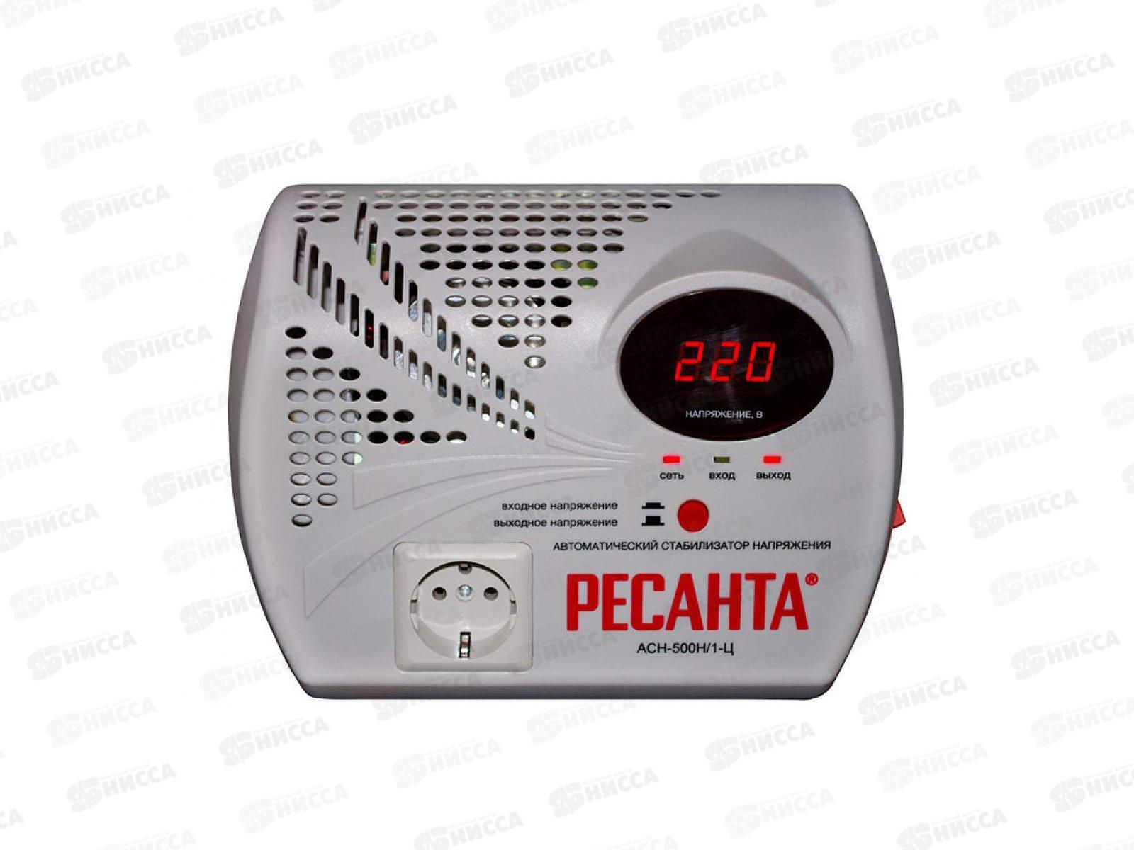 Стабилизатор 1-ф  500Вт, настенный, Ресанта АСН-500Н/1-Ц