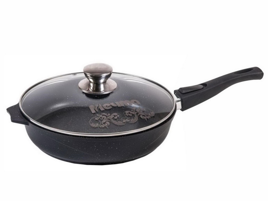 Сковорода 280мм ГРАНИТ Black со съемной ручкой и стеклянной крышкой С028802 *8