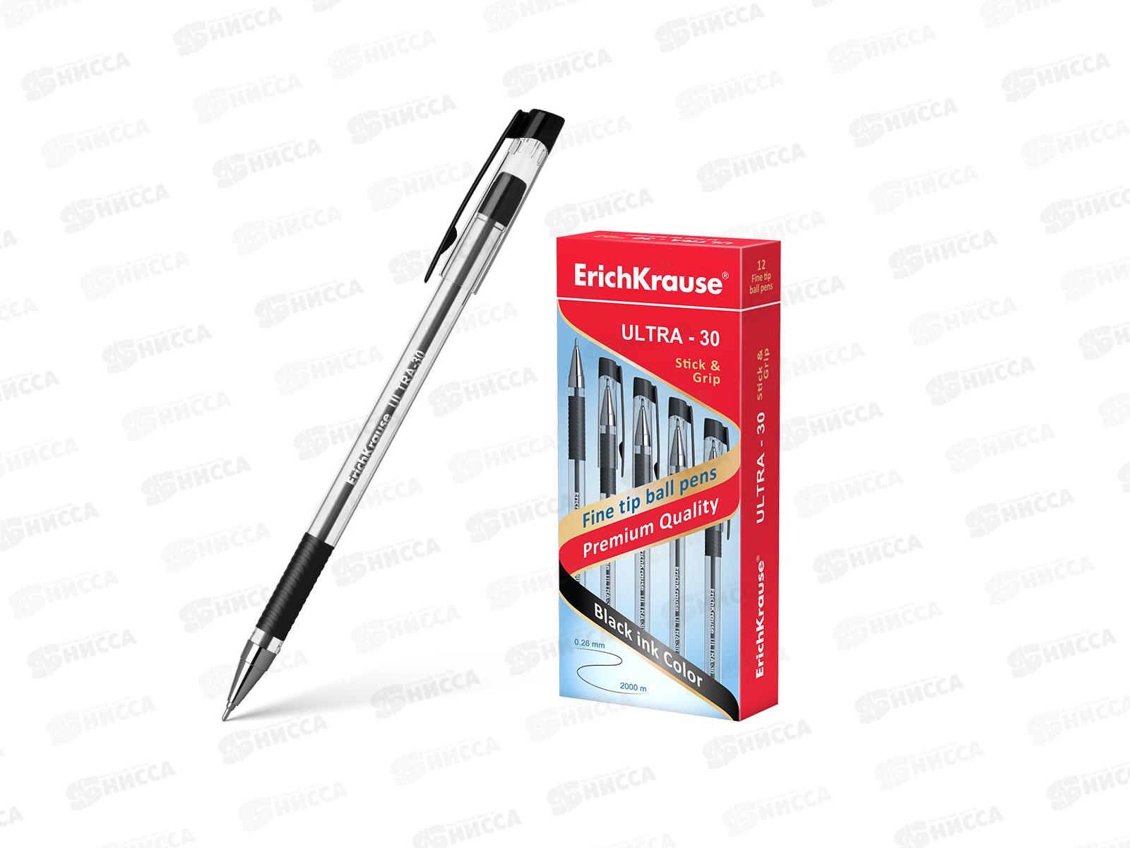 Ручка шариковая  EK19614 ULTRA L-30, черная, рез.вст., 0.6мм *12/144/1728