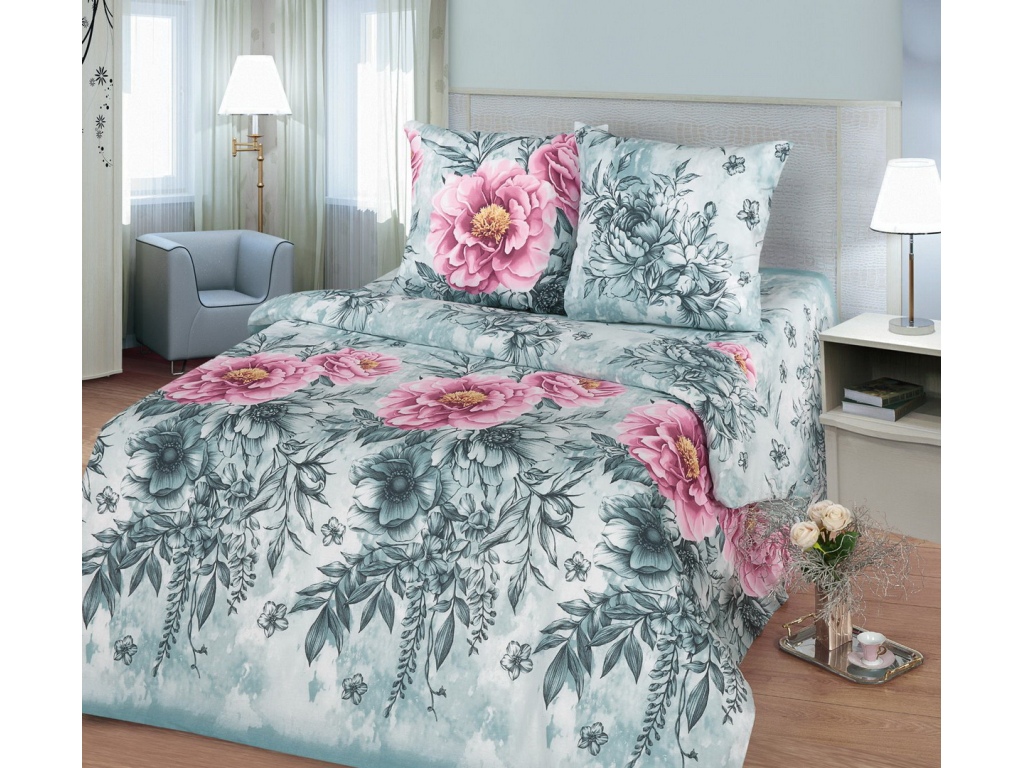 Комплект Постельного белья Семейный бязь набивная,плотность 125 Акварель