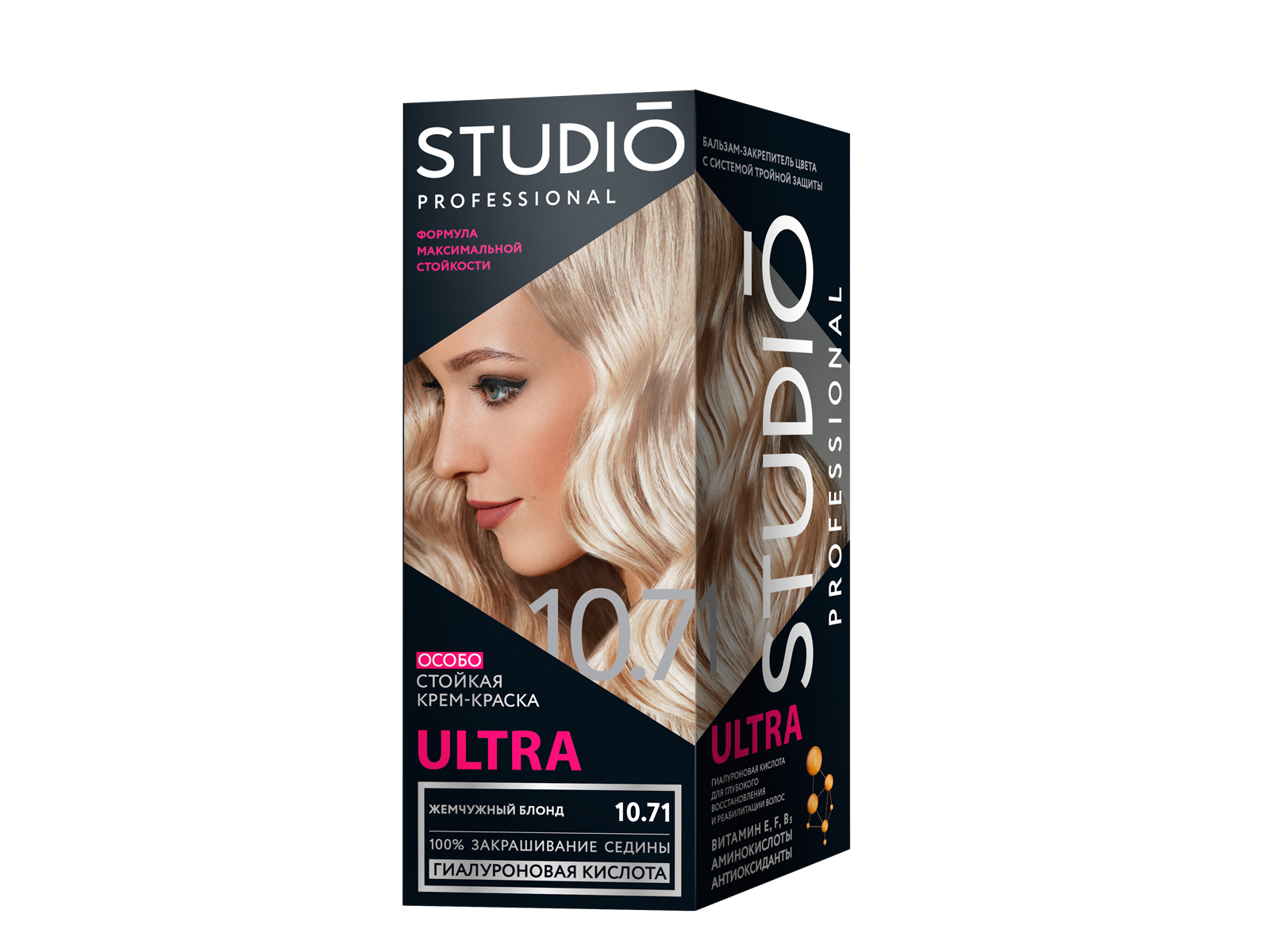 STUDIO краска для седых волос 10,71 Жемчужный блонд 50/50/15мл *6