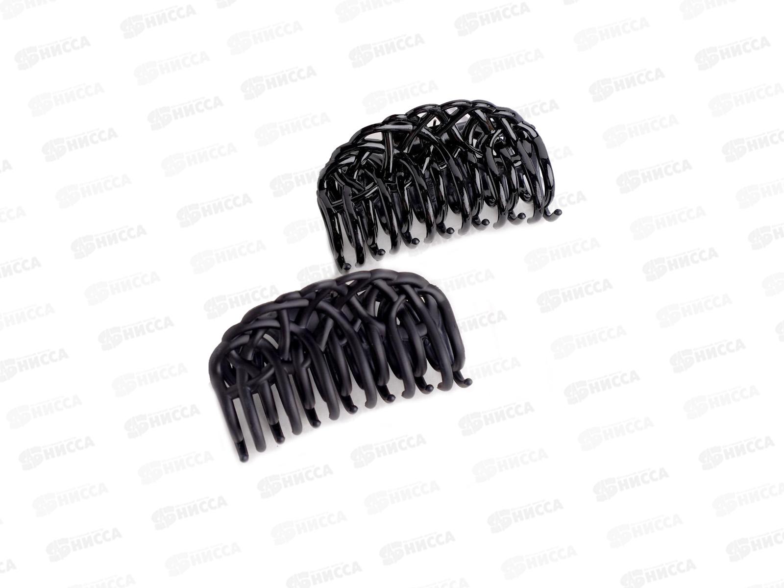 Краб   для волос &quotЧерный бархат&quot 8,5см листочки микс 4555276 *12