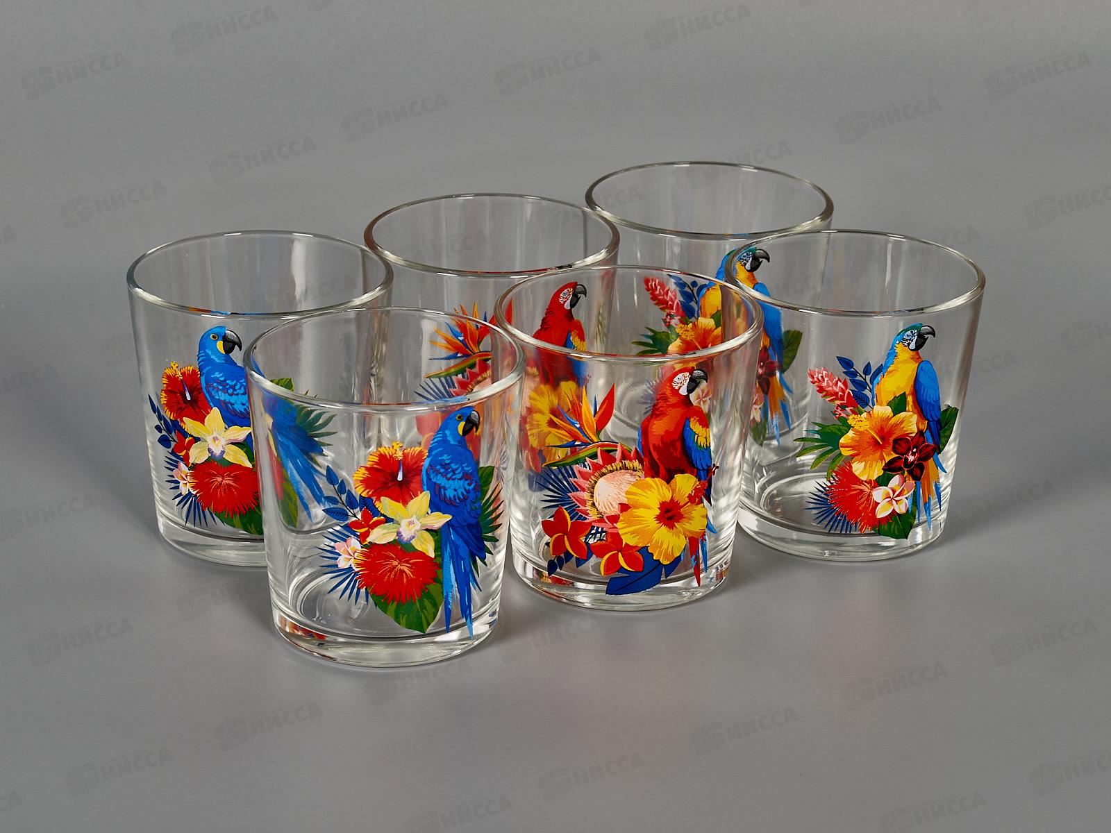 Набор стаканов &quotОда&quot (Тропические птицы) 6штук 230мл *6 1249