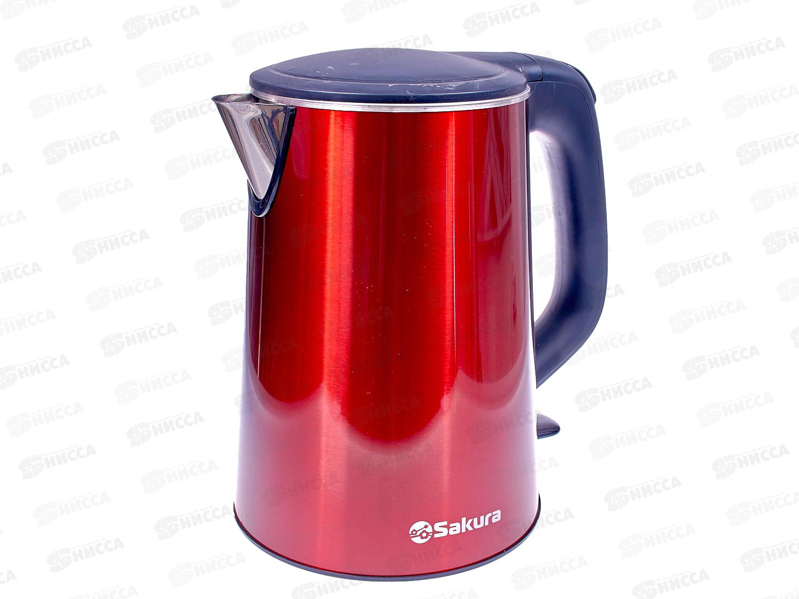 Чайник электрический SA-2156MR 1,8л красный металлик+черный