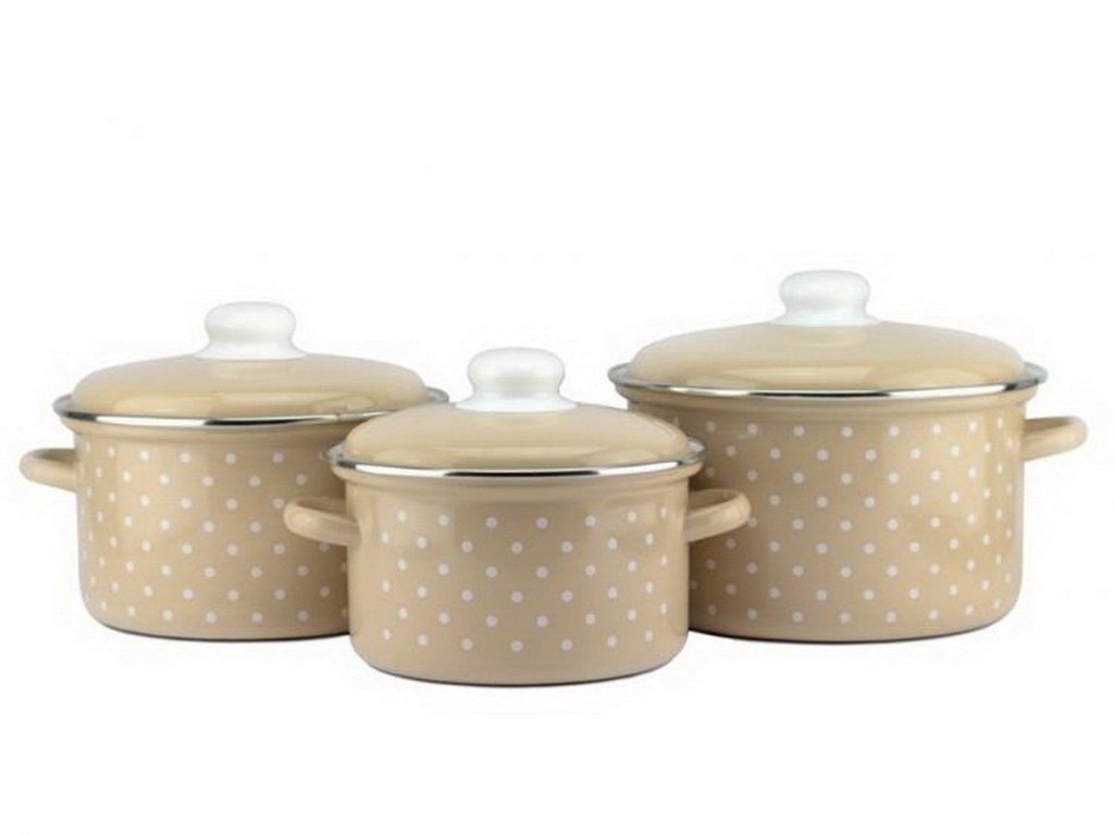 Набор кастрюль ГОРОХ 2-3153/4(2+3+4л) бежевый