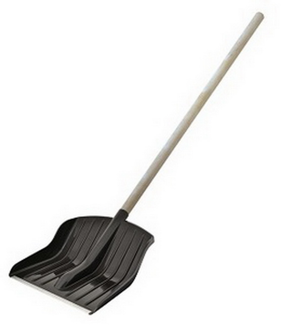 Лопата для снега 360*380мм с черенком пл с мет кром без крепления Ангарск *6