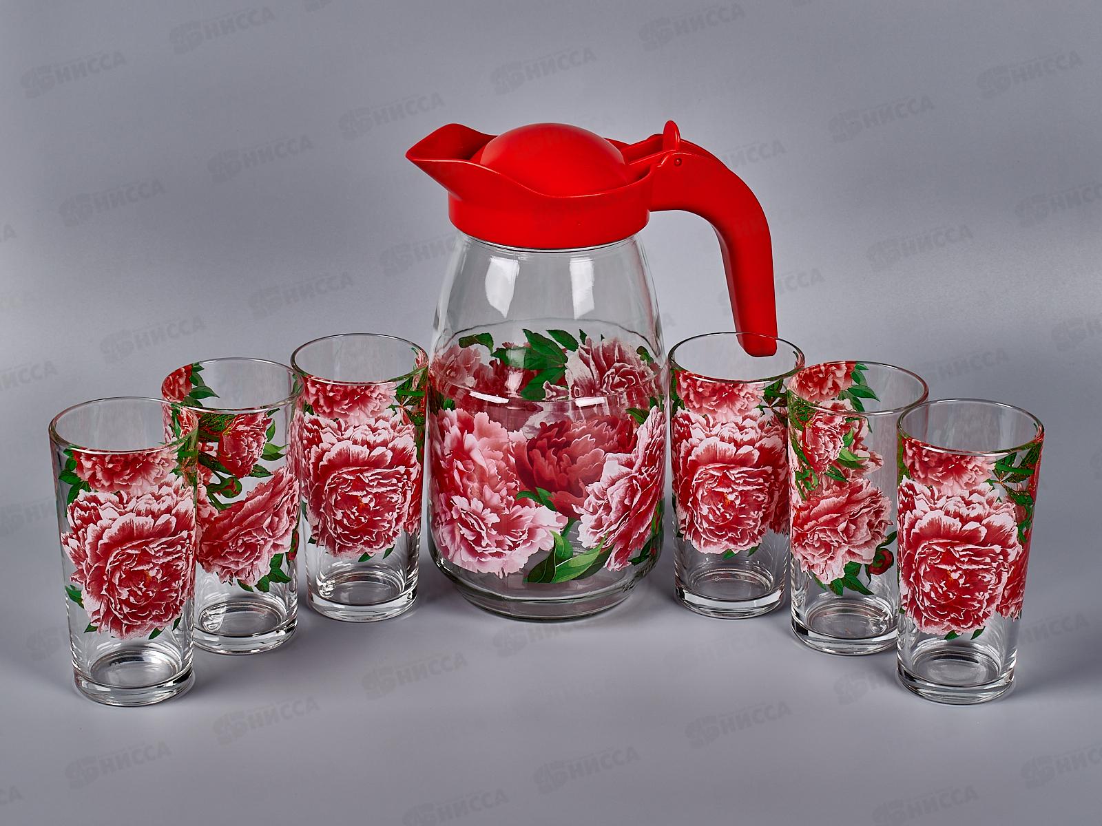 Набор д/воды 7предметов 1607/6-Д Пионы *3