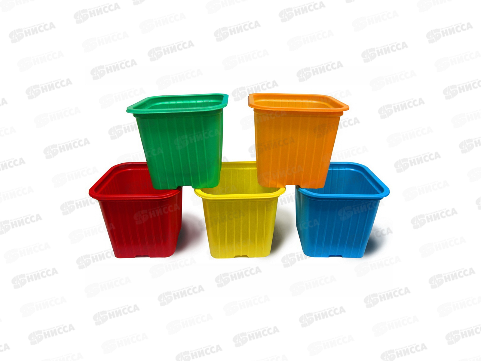 Горшок квадратный 7*7*6,2см Линер на 200мл разноцветный *10