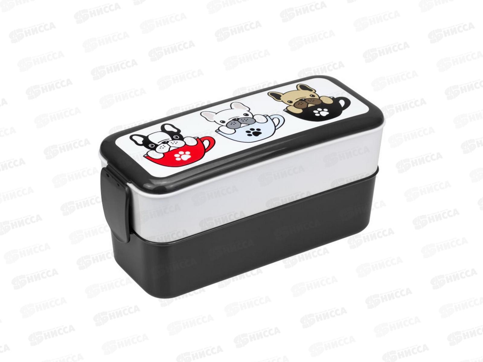 Контейнер для обеда 0,5+0,5л бульдоги М1233 *16