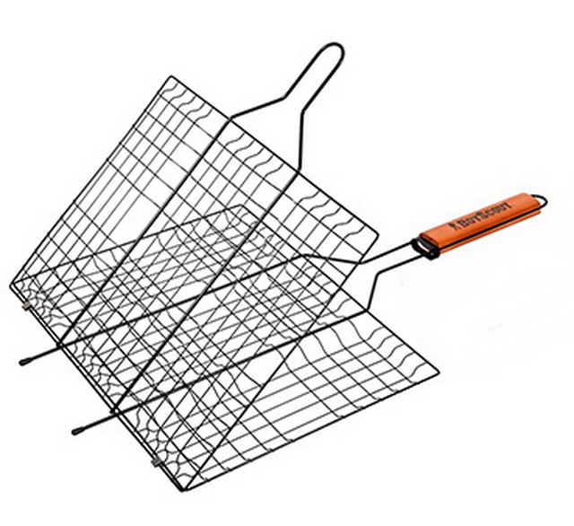 Решетка-гриль BOYSCOUT большая с антипригарным покрытием 62(+5)х40х30х2,5см  *8