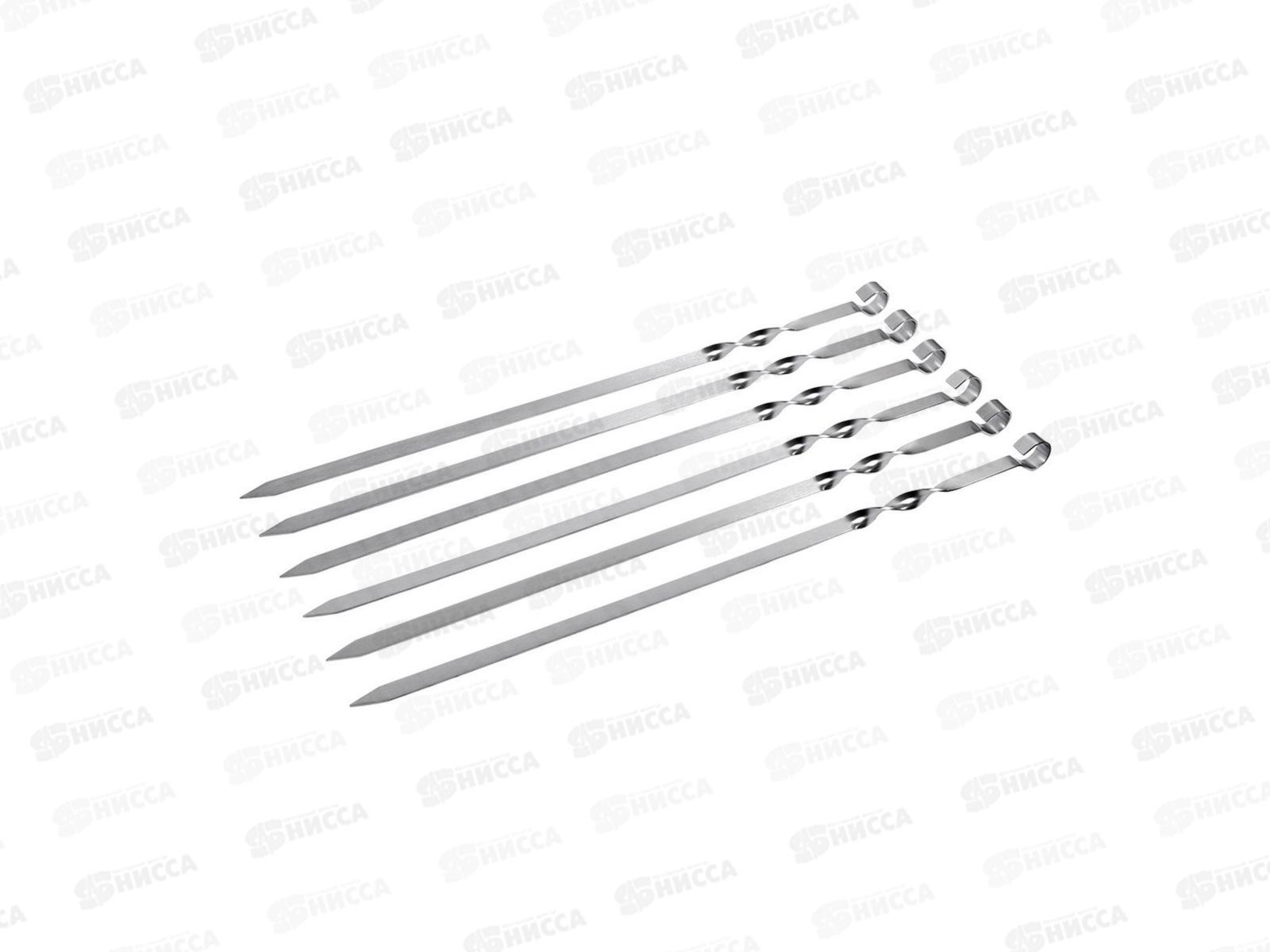 Шампура в наборе плоские BOYSCOUT 60см 6шт в чехле  *12