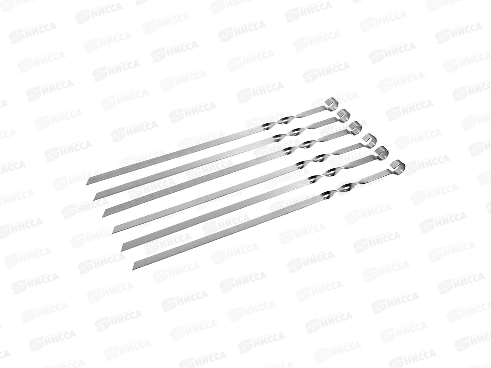 Шампура в наборе плоские BOYSCOUT 600х15х2мм из нержавеющей стали 6шт в коробке *12