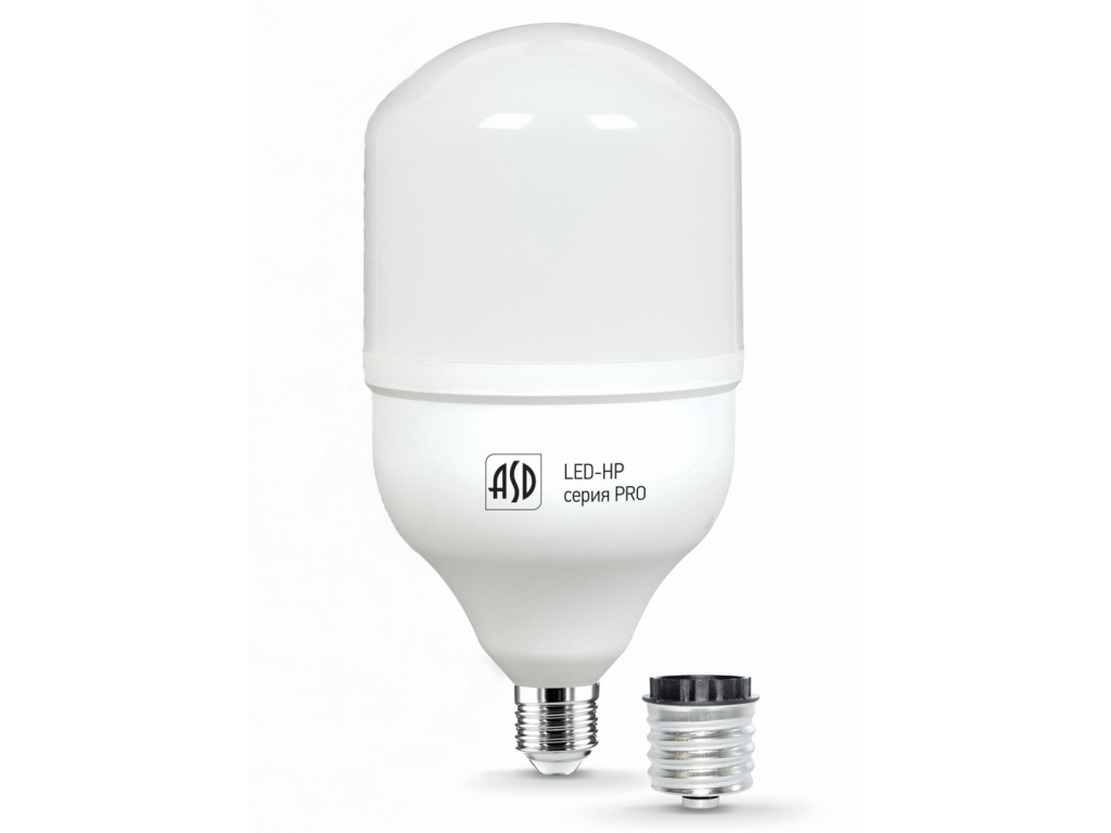 Лампа светодиодная IN-HOME LED-HP-PRO 60Вт E27 с адаптером под Е40 6500К 5400Лм *50