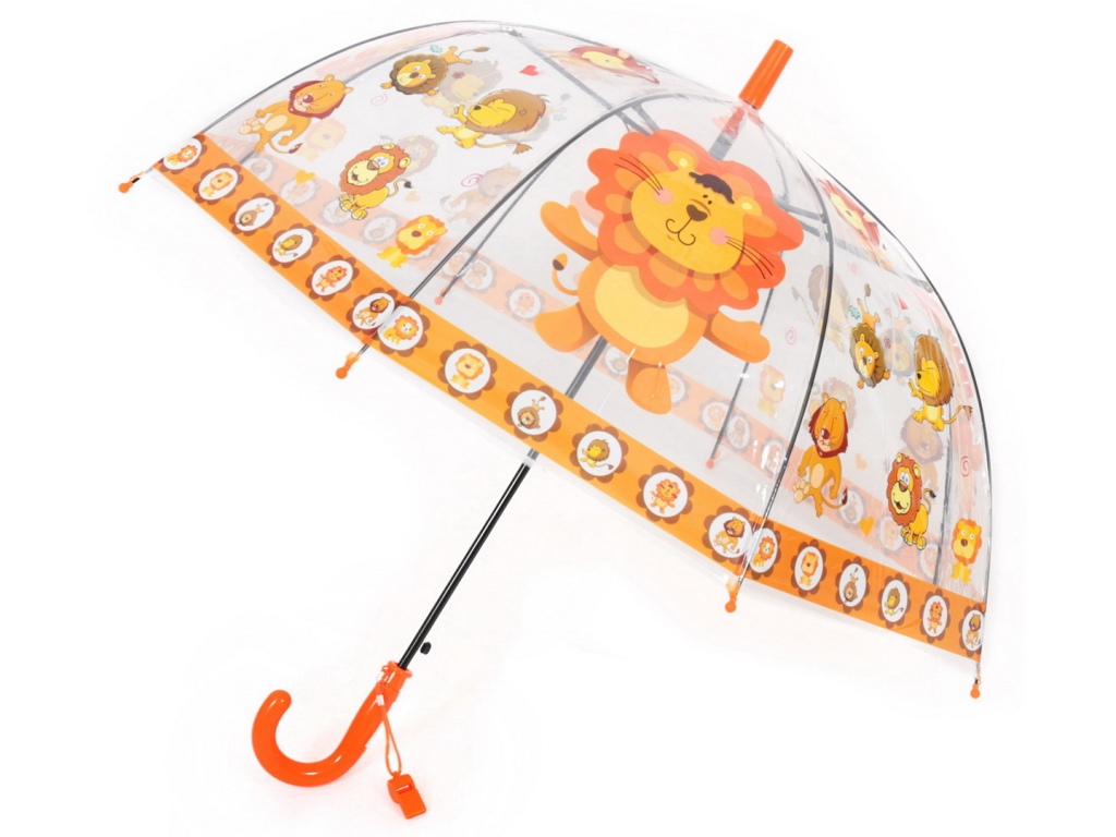 Зонтик 058-58-2 прозрачный с львенком в пакете *36   гб