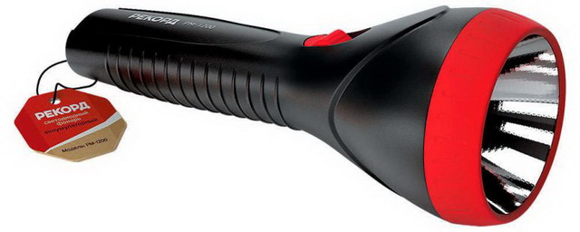 Фонарь РЕКОРД аккумулятор PM-1200, чёрный