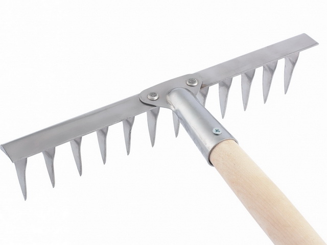 Грабли витые 10-ти зубые, нержавеющая сталь, с черенком 1 сорта, ГВ-10 *10