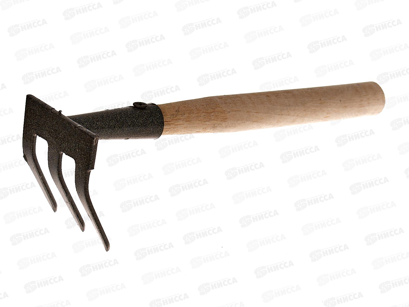 Грабли прямые  3 зубые с черенком, ГП-3 (Павлово) *10