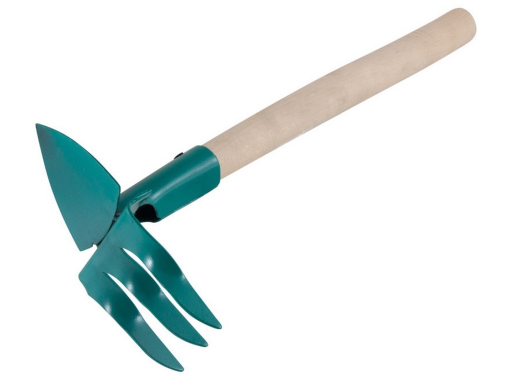 Мотыжка комбинированная 3-х зубая с лепестком, с черенком *20