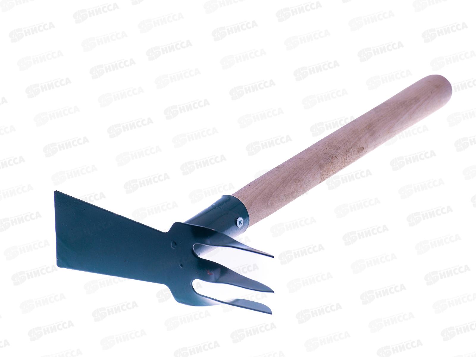 Мотыжка комбинированная 3-х зубая с лопаткой, с черенком *20