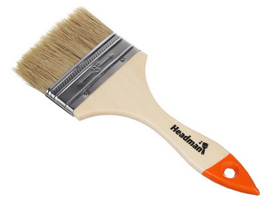 Кисть малярная Headman "Бейсик" 3" натуральная щетина 75мм 682-006 г *12