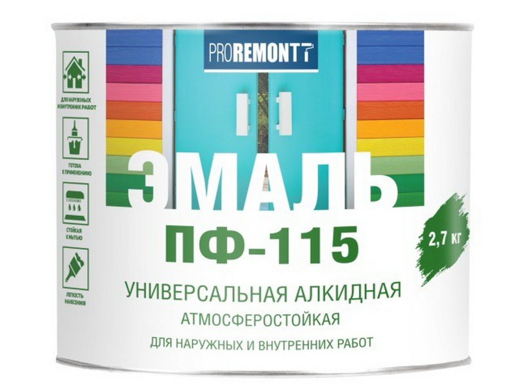 ЭМАЛЬ PROREMONTT  ПФ-115 Бел. глянц  2,7кг СРОК до 02.26  *3