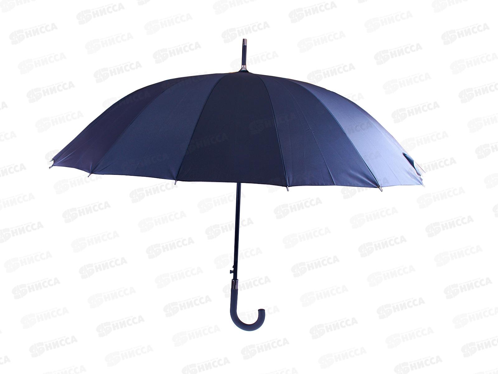 Зонт-трость мужской  65см 16спиц черный 302-275 г