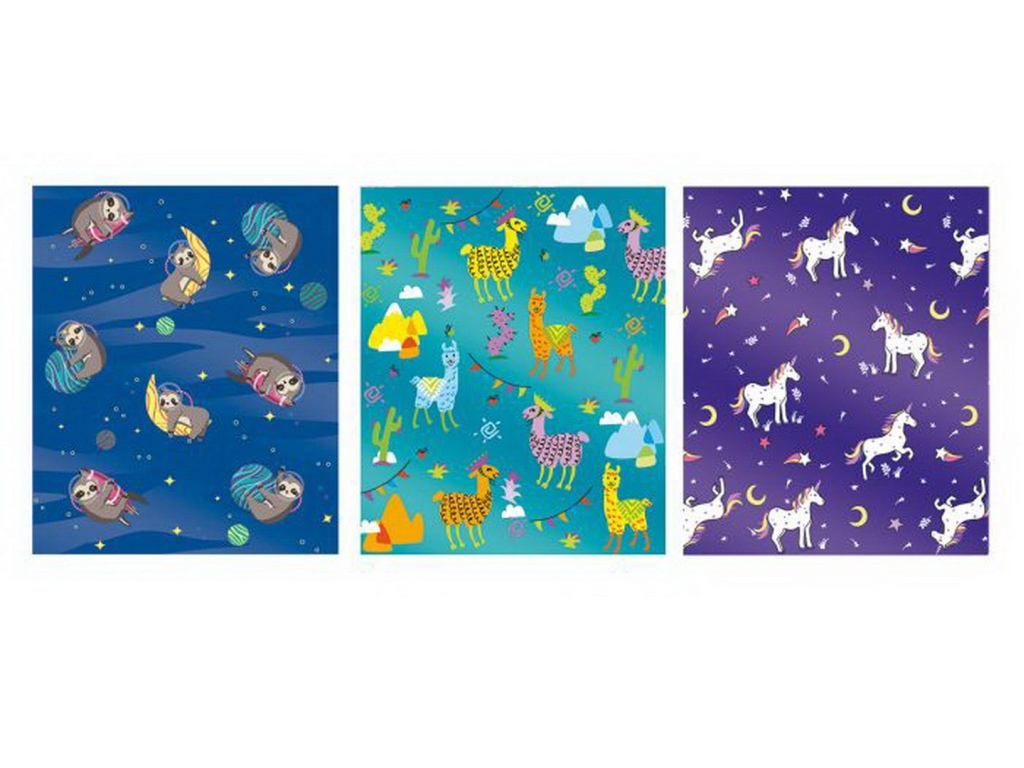 Обложка для тетрадей ФЕН голография Зверята (3шт.),70мкм 52108*100