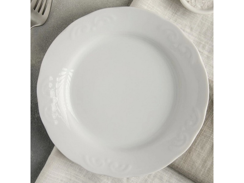 Тарелка мелкая 200мм фарфор Надежда Белье 9С0690 *20