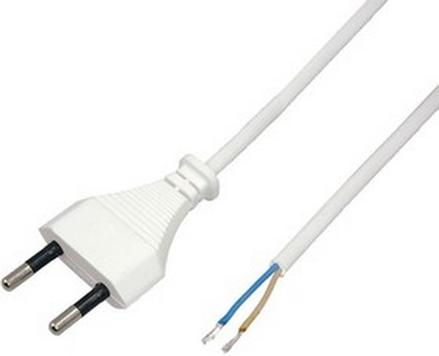 Шнур сетевой с вилкой, 1.8м, белый, 11-1112   *50