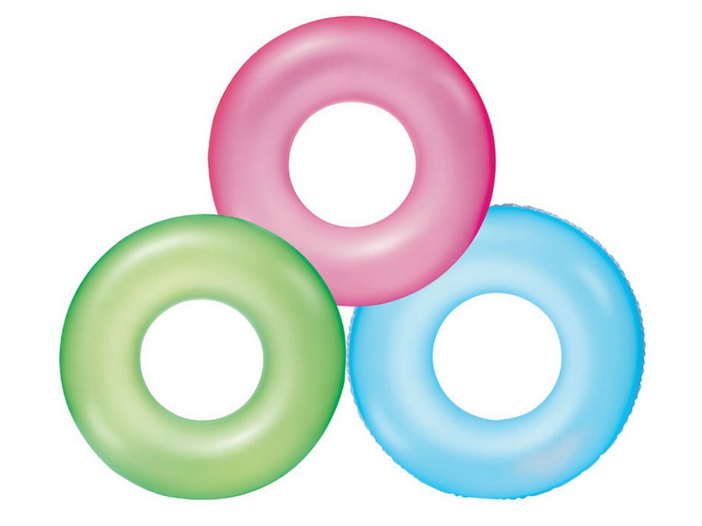 Круг надувной 59260 прозрачный 76см от 6-ти лет (3вида) INTEX  *24