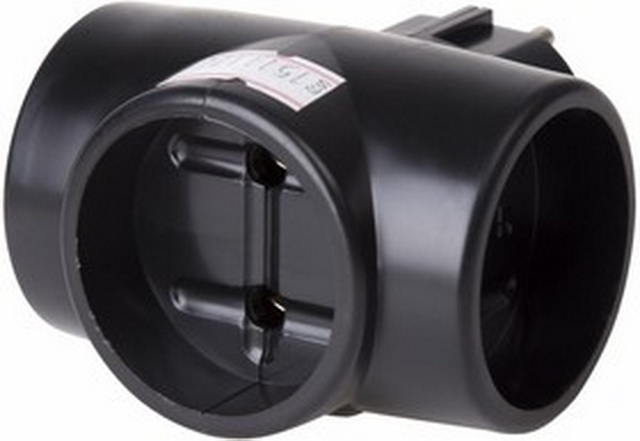 Тройник Rexant 10А 220В без заземления, черный, 11-1076