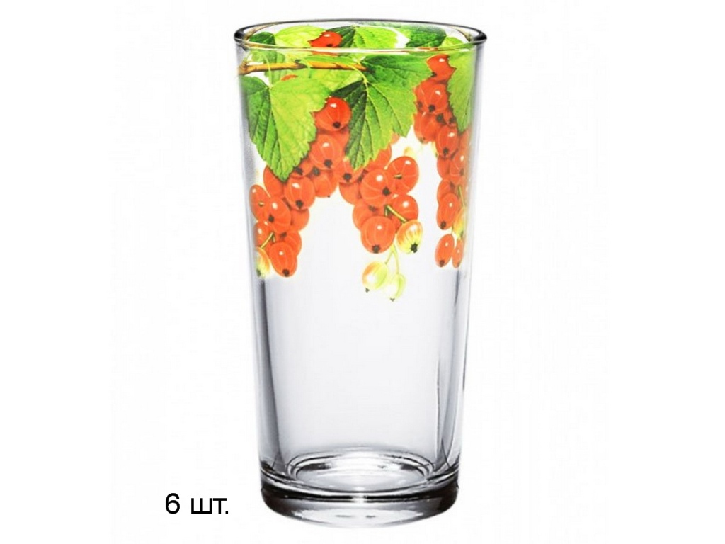 Набор стаканов &quotОда&quot (Красная смородина) 230мл 6шт. *6 1256-6