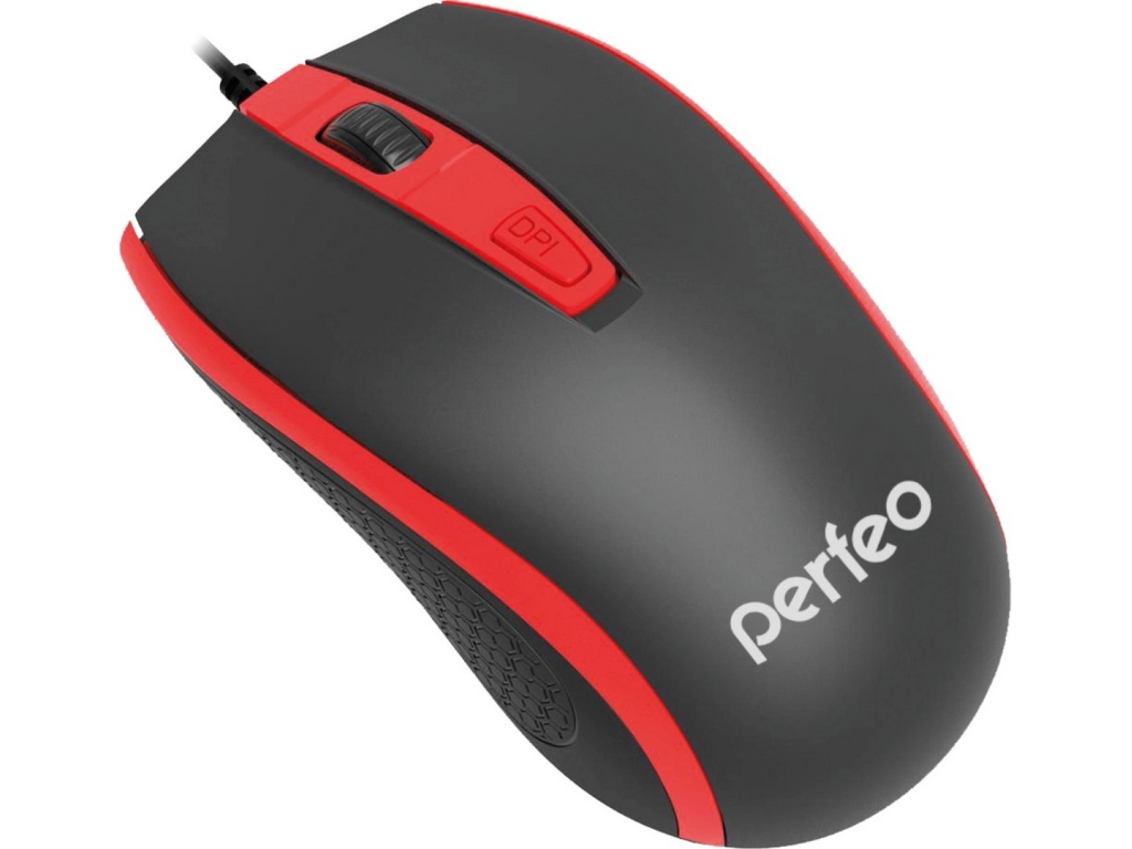 Мышь Perfeo оптическая, PROFIL, 4 кн, USB, чёрн-красн, 4928 (PF-383-OP-B/RD)
