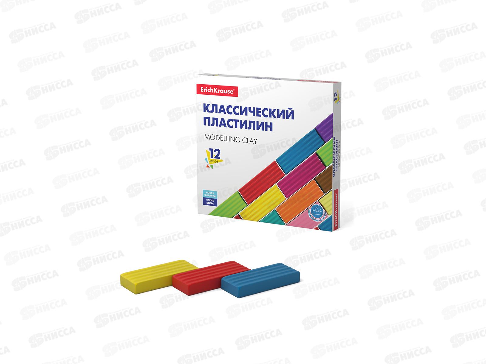 Пластилин 12цветов 192г EK Basic , картонная упаковка 50558 *7/28