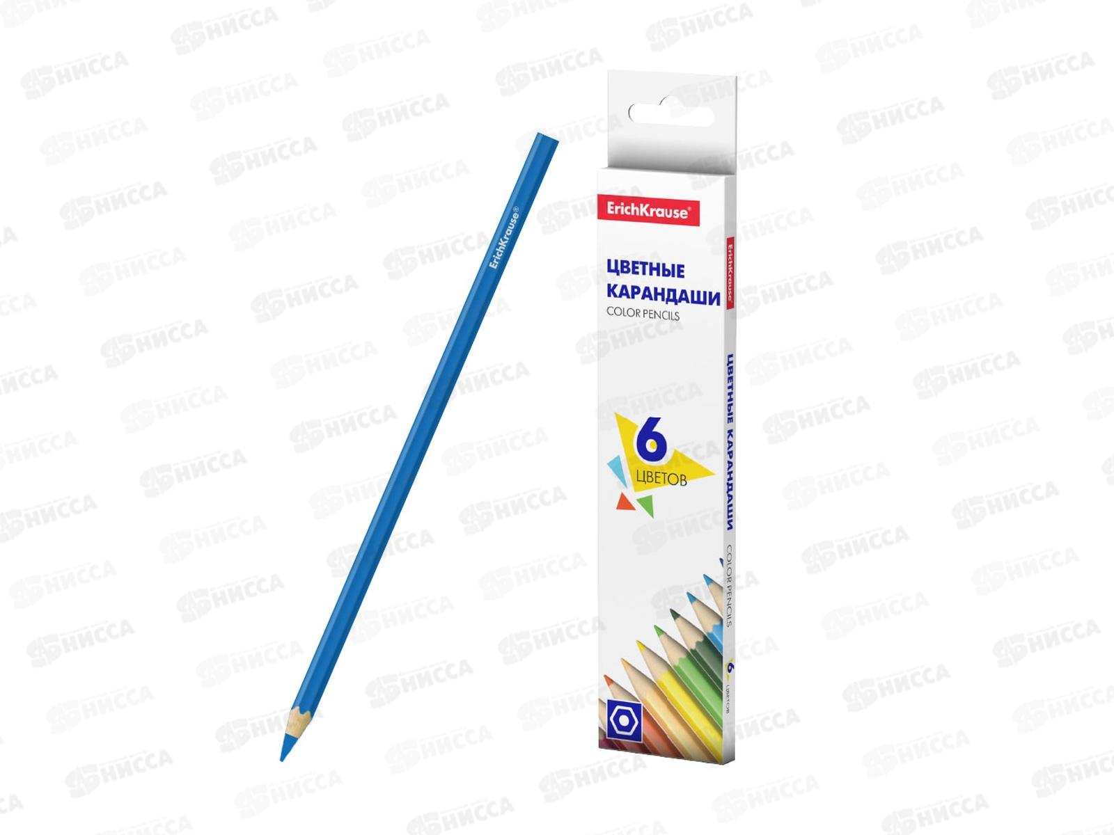 Карандаши 6 цветов EK Basic 50528 *24/288