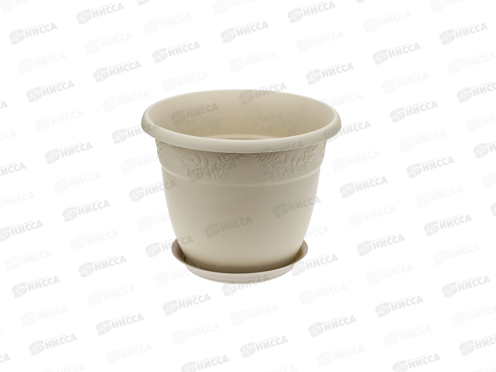 Кашпо РЯБИНА D190мм 2,3л Латте с поддоном М3054 *32