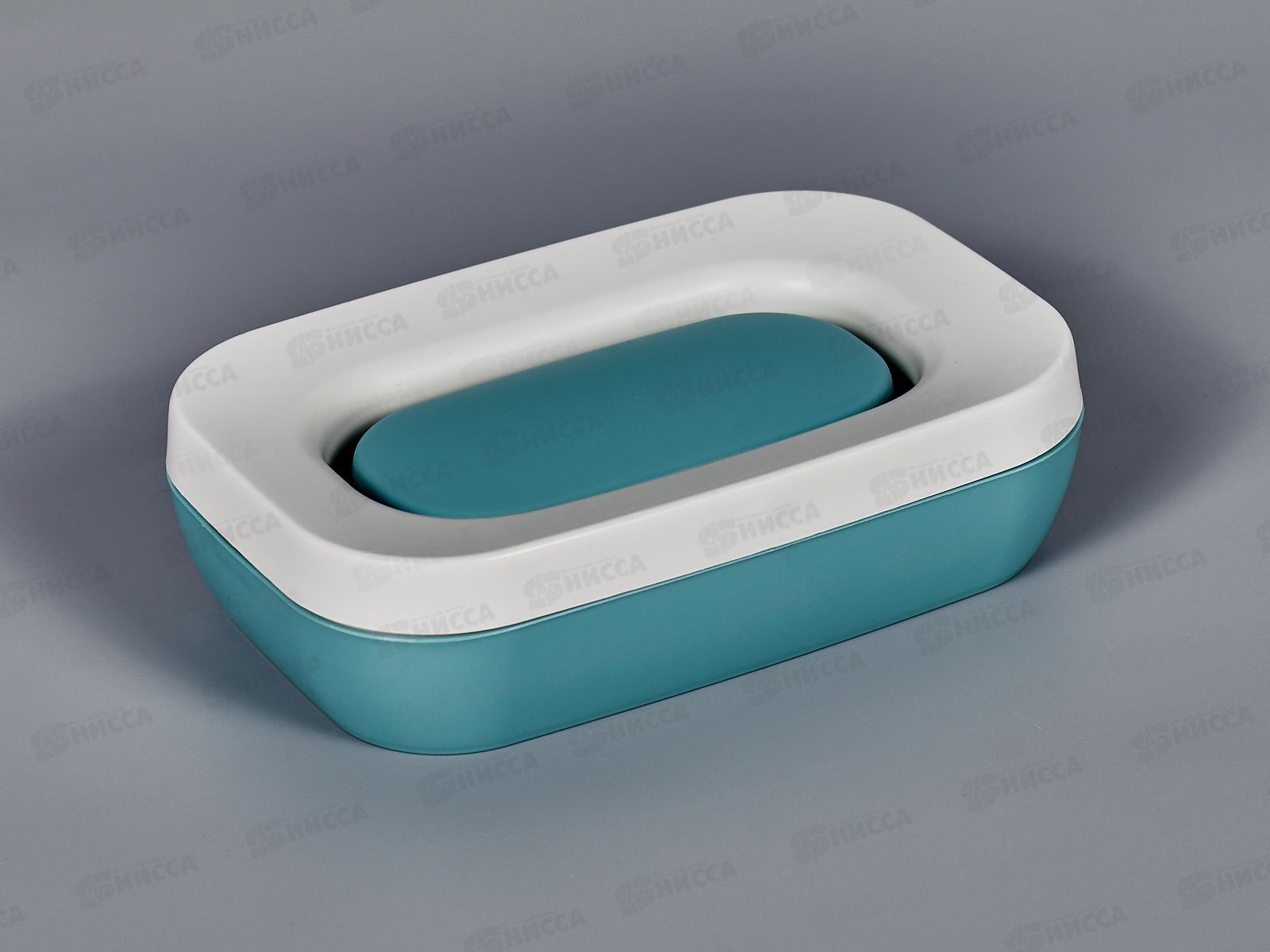 Мыльница открытая Эллиса серо-бирюзовая С843СБир *19