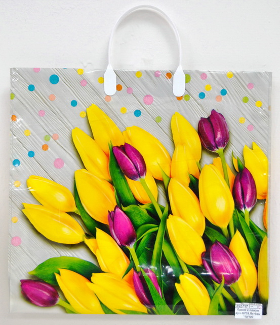 Пакет с пластиковой ручкой 38*35 Ля Фам *10/100