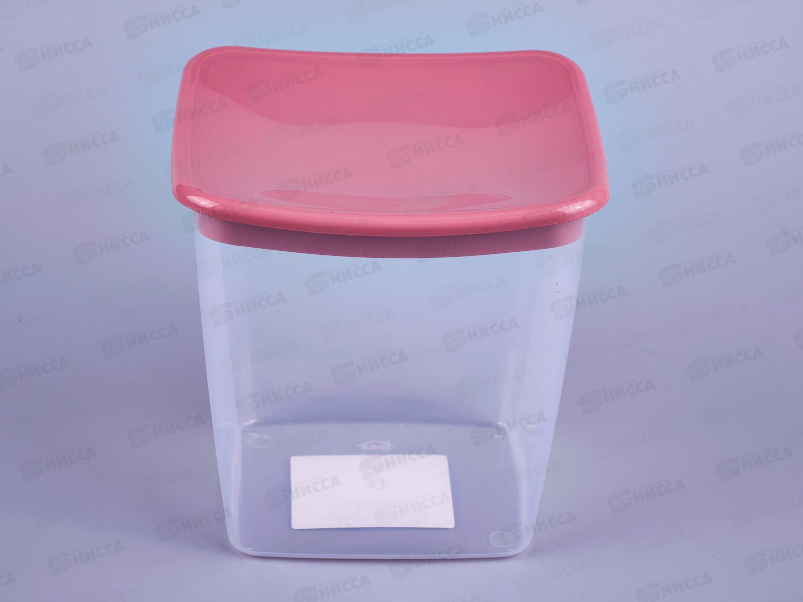 Емкость для сыпучих продуктов 1л Ягодный квадратный М1223 *18