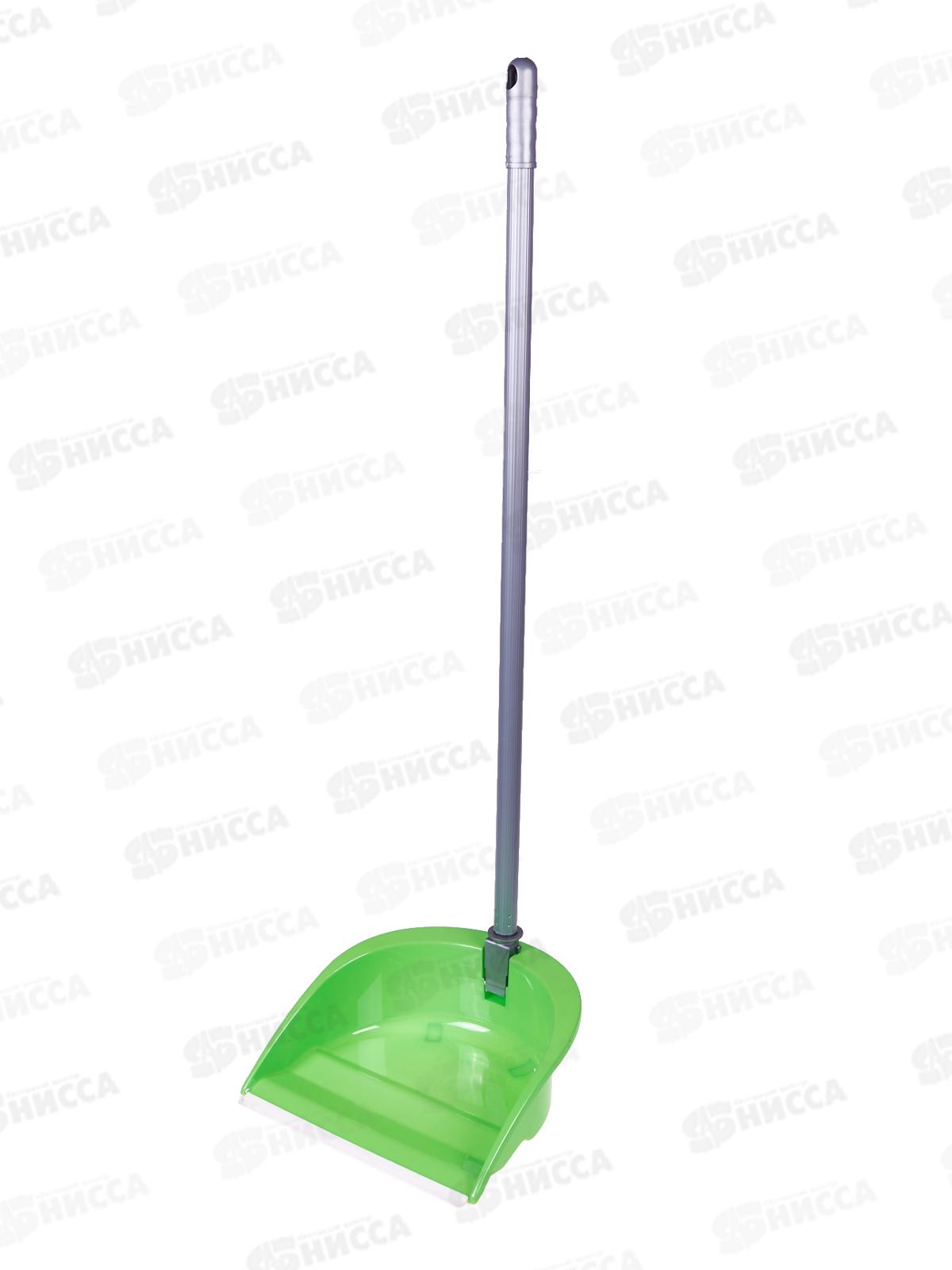 Совок с высокой ручкой ЛЕНИВКА Люкс (складной) Ярко-зеленый М 5196 *32