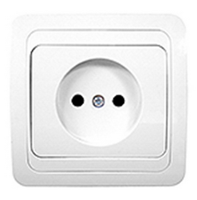 Розетка скрытой установки 1 местная Прогресс SLIM белая *10/200