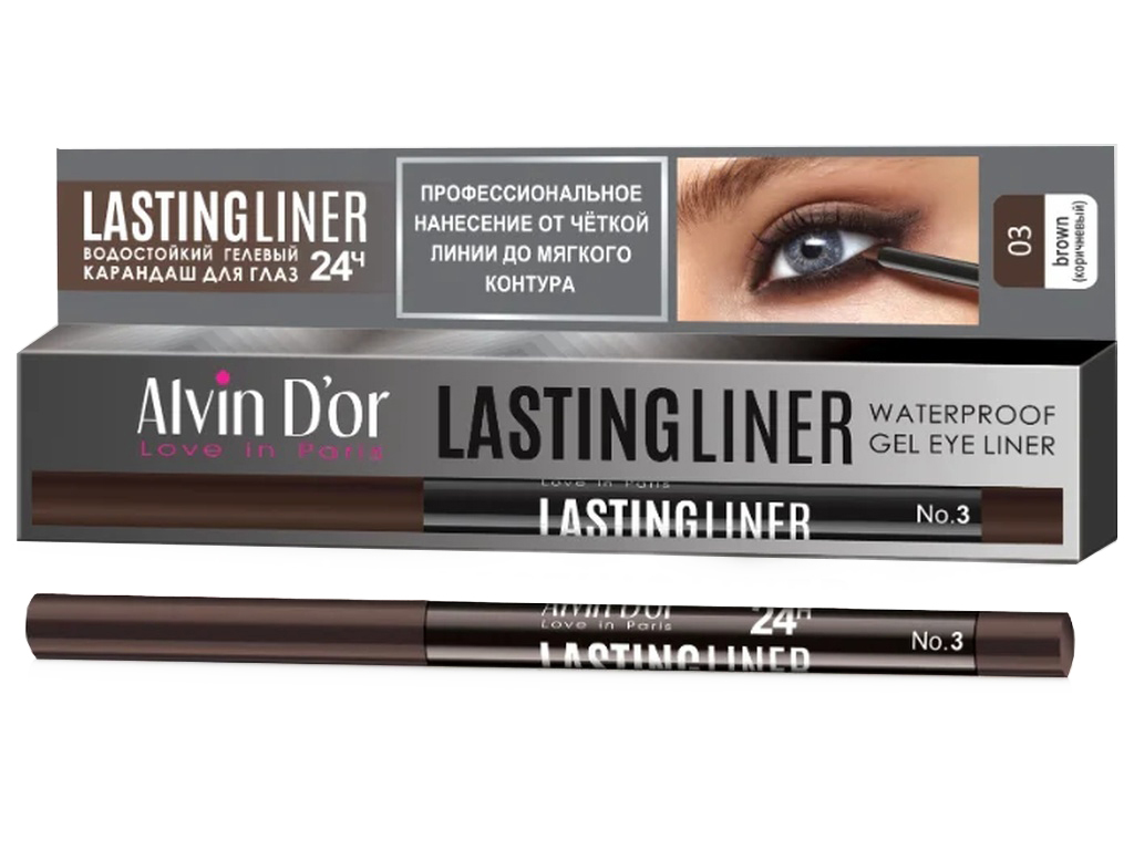 Алвин Дор Р-14 карандаш для глаз гелевый водостойкий №03 коричневый